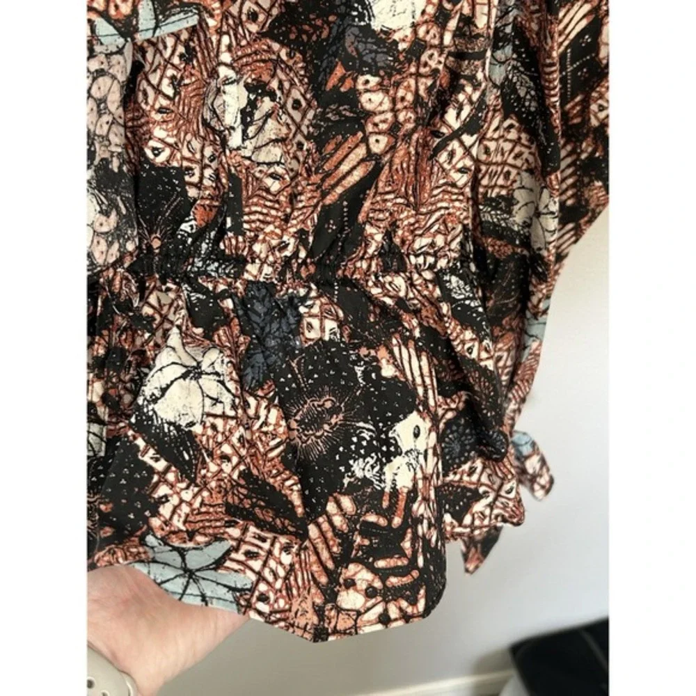 Ulla Johnson Cotton Ruffle Floral Blouse 6 Puff Sleeve Boho Romantic Top artisan